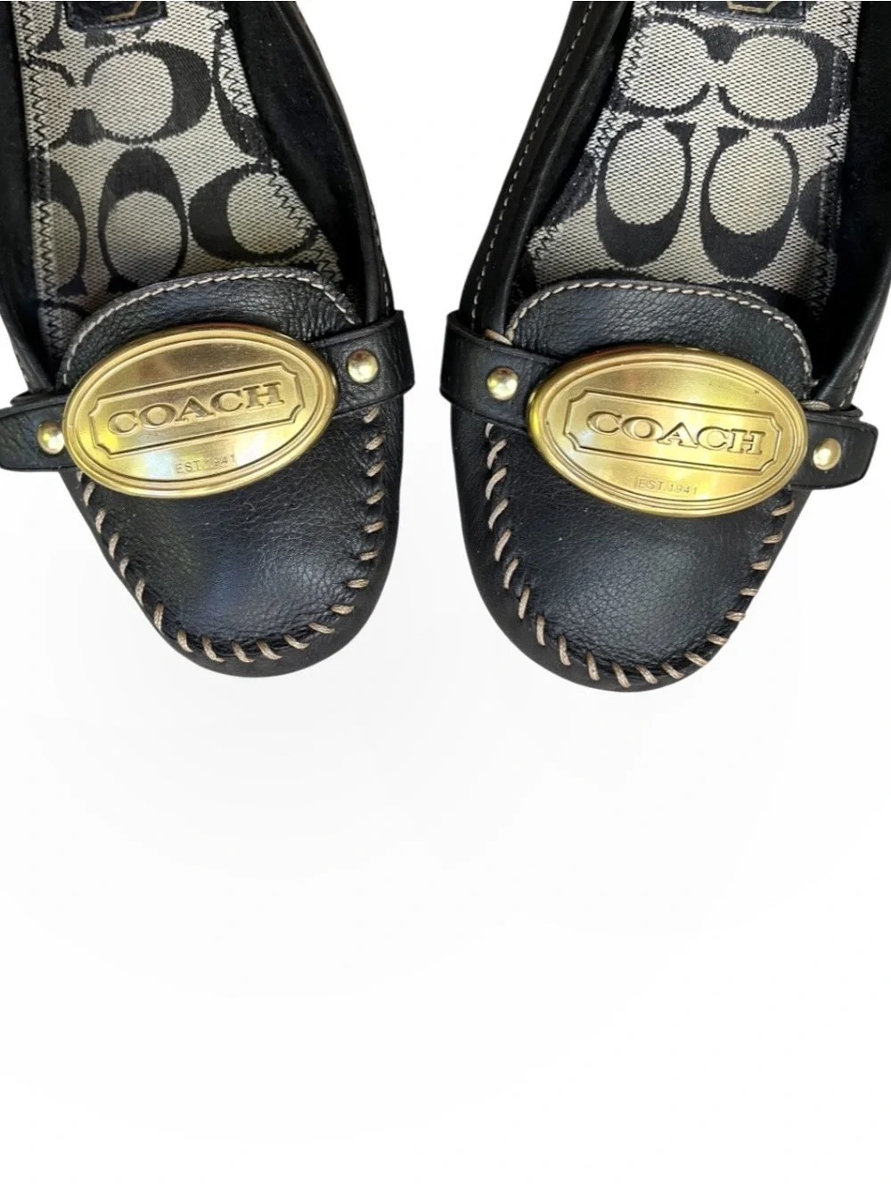 Coach “Clare” Black Leather Moccasin Driving Flat, sz 8.5
